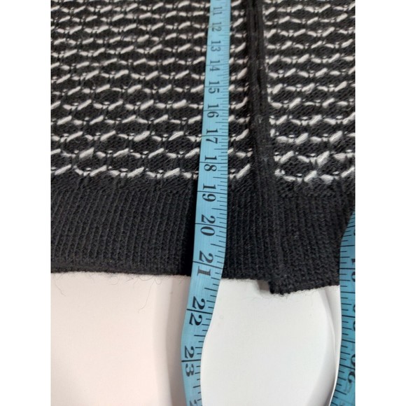 Nara Maglie Italy Alpaca Wool Blend Cardigan Black/White Womens Size M/L - Picture 10 of 11